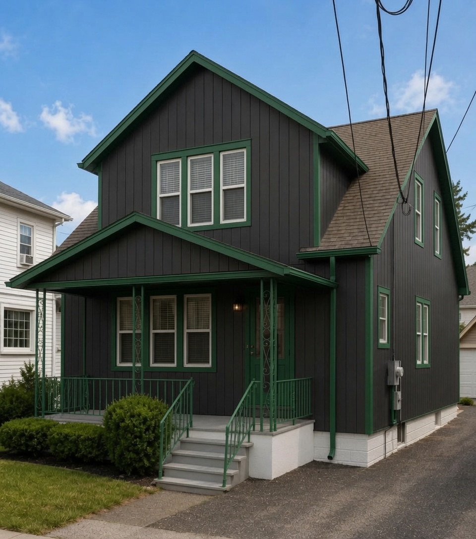 Homeowner’s house — target exterior look for the property: dark finished envelope aesthetic. Not an Energy Skin install or completed case study.